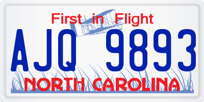 NC license plate AJQ9893