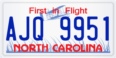 NC license plate AJQ9951