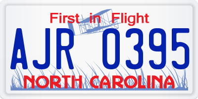 NC license plate AJR0395