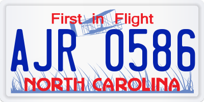 NC license plate AJR0586