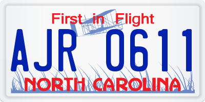 NC license plate AJR0611