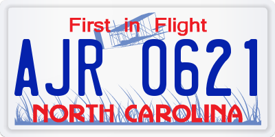 NC license plate AJR0621