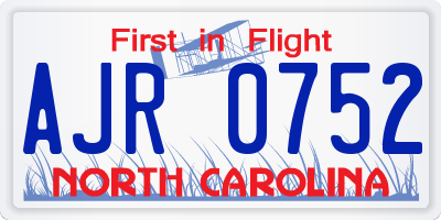 NC license plate AJR0752