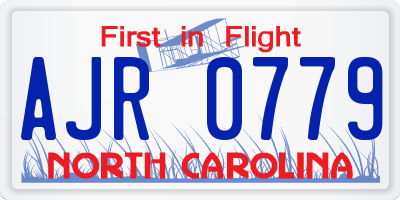 NC license plate AJR0779