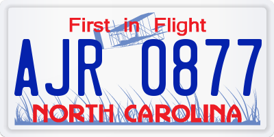 NC license plate AJR0877
