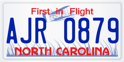 NC license plate AJR0879