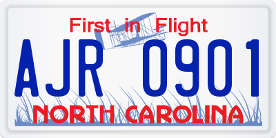 NC license plate AJR0901