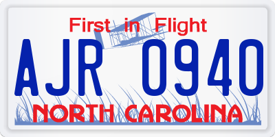 NC license plate AJR0940