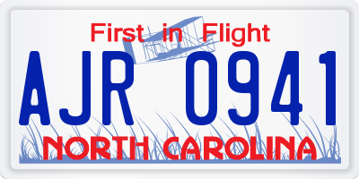 NC license plate AJR0941