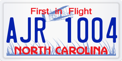 NC license plate AJR1004