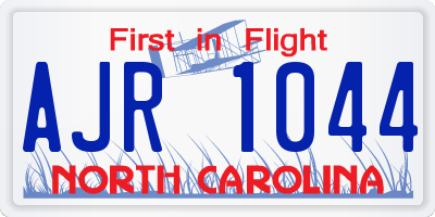 NC license plate AJR1044