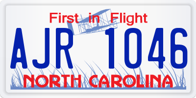 NC license plate AJR1046