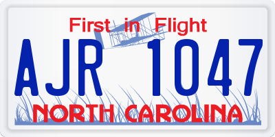 NC license plate AJR1047