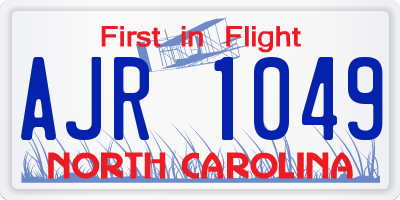 NC license plate AJR1049