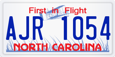 NC license plate AJR1054