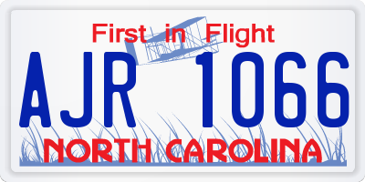 NC license plate AJR1066
