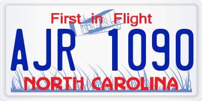 NC license plate AJR1090