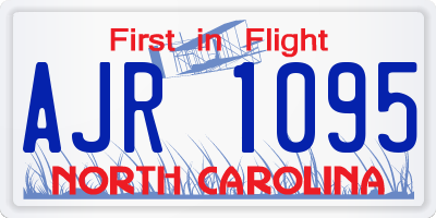 NC license plate AJR1095