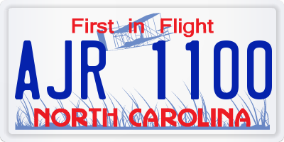 NC license plate AJR1100