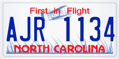 NC license plate AJR1134