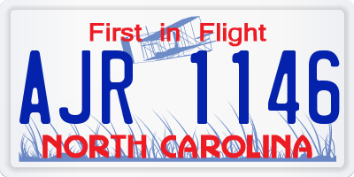 NC license plate AJR1146
