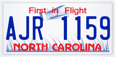NC license plate AJR1159