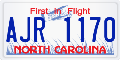 NC license plate AJR1170