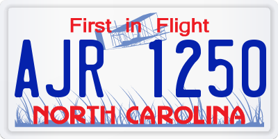 NC license plate AJR1250