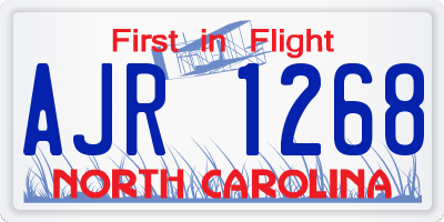 NC license plate AJR1268