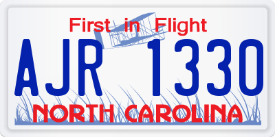 NC license plate AJR1330