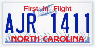 NC license plate AJR1411