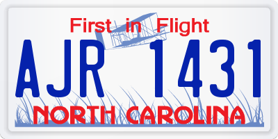 NC license plate AJR1431