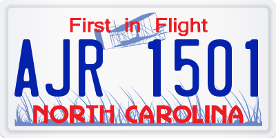 NC license plate AJR1501