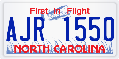 NC license plate AJR1550