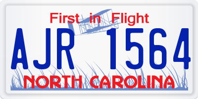 NC license plate AJR1564