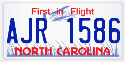 NC license plate AJR1586