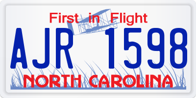 NC license plate AJR1598