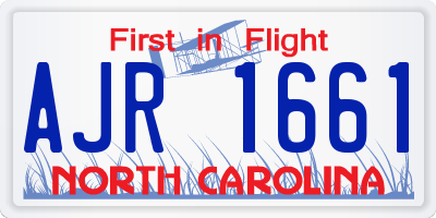 NC license plate AJR1661