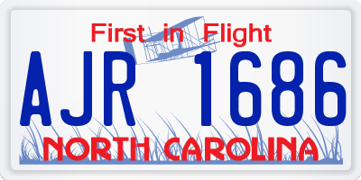 NC license plate AJR1686