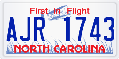 NC license plate AJR1743