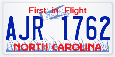 NC license plate AJR1762