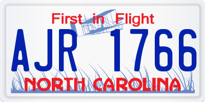 NC license plate AJR1766