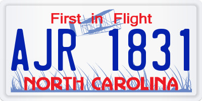 NC license plate AJR1831