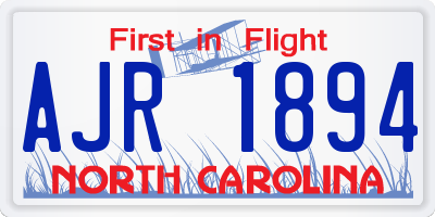 NC license plate AJR1894
