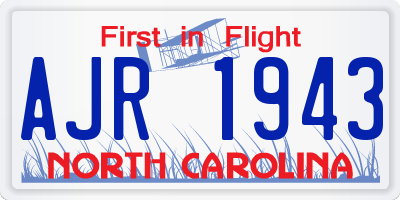 NC license plate AJR1943