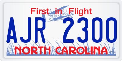 NC license plate AJR2300