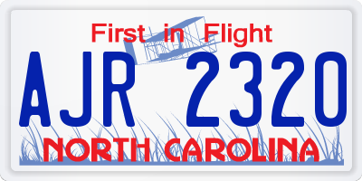 NC license plate AJR2320
