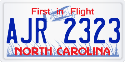 NC license plate AJR2323