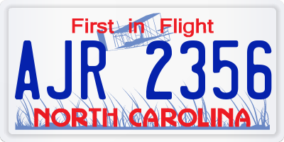 NC license plate AJR2356