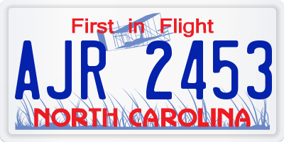 NC license plate AJR2453